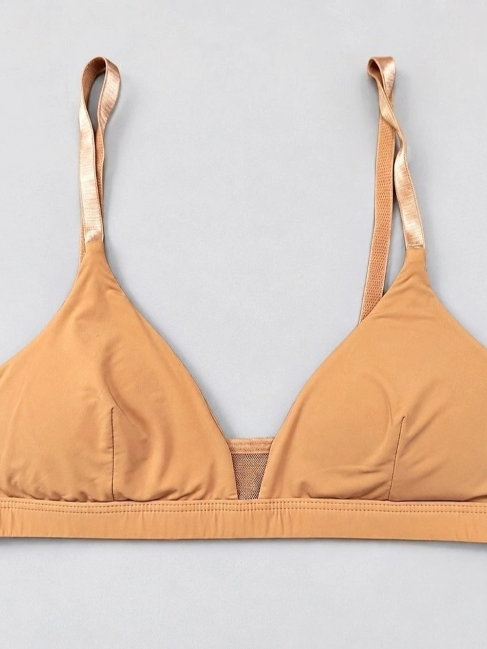 Pepper Wireless Bra Bralette Nude Tan Size Medium Mesh Wirefree